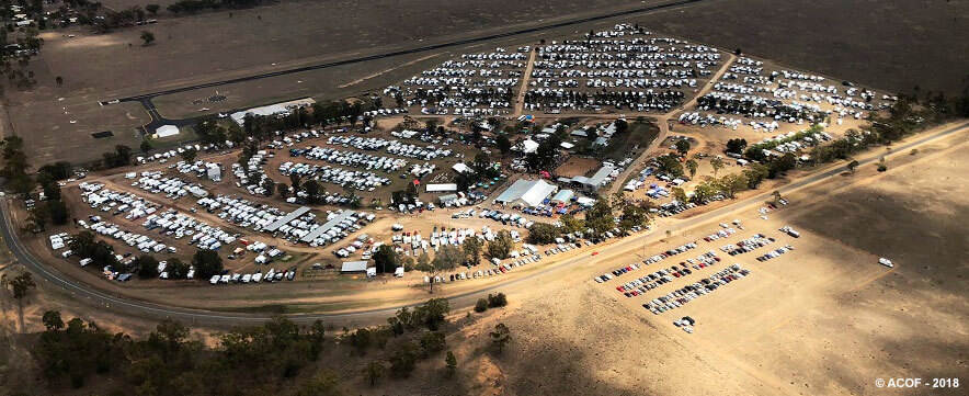 aerial shot of the 2018 Australian camp oven festival.